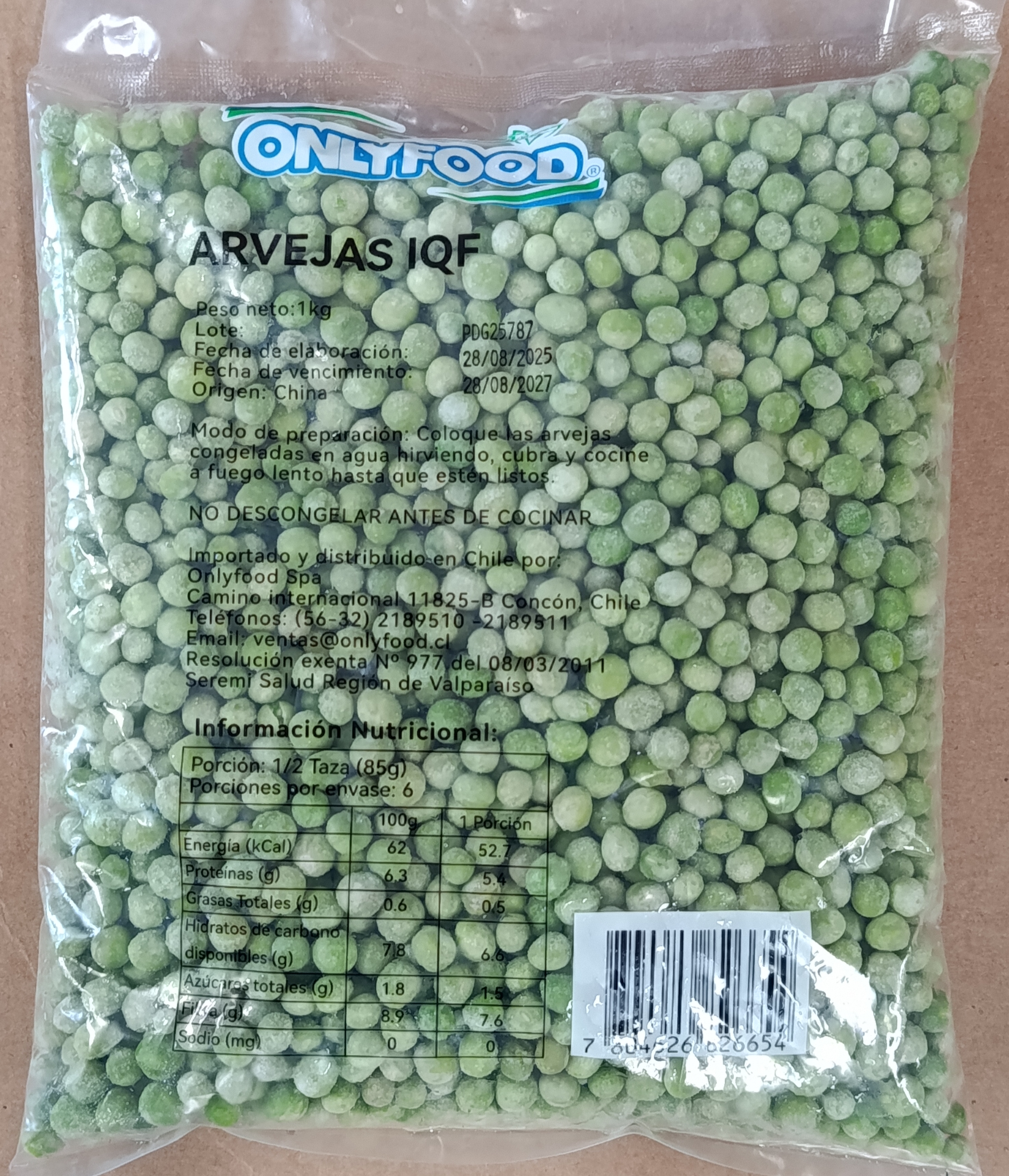 Arveja Onlyfood, 10x1k