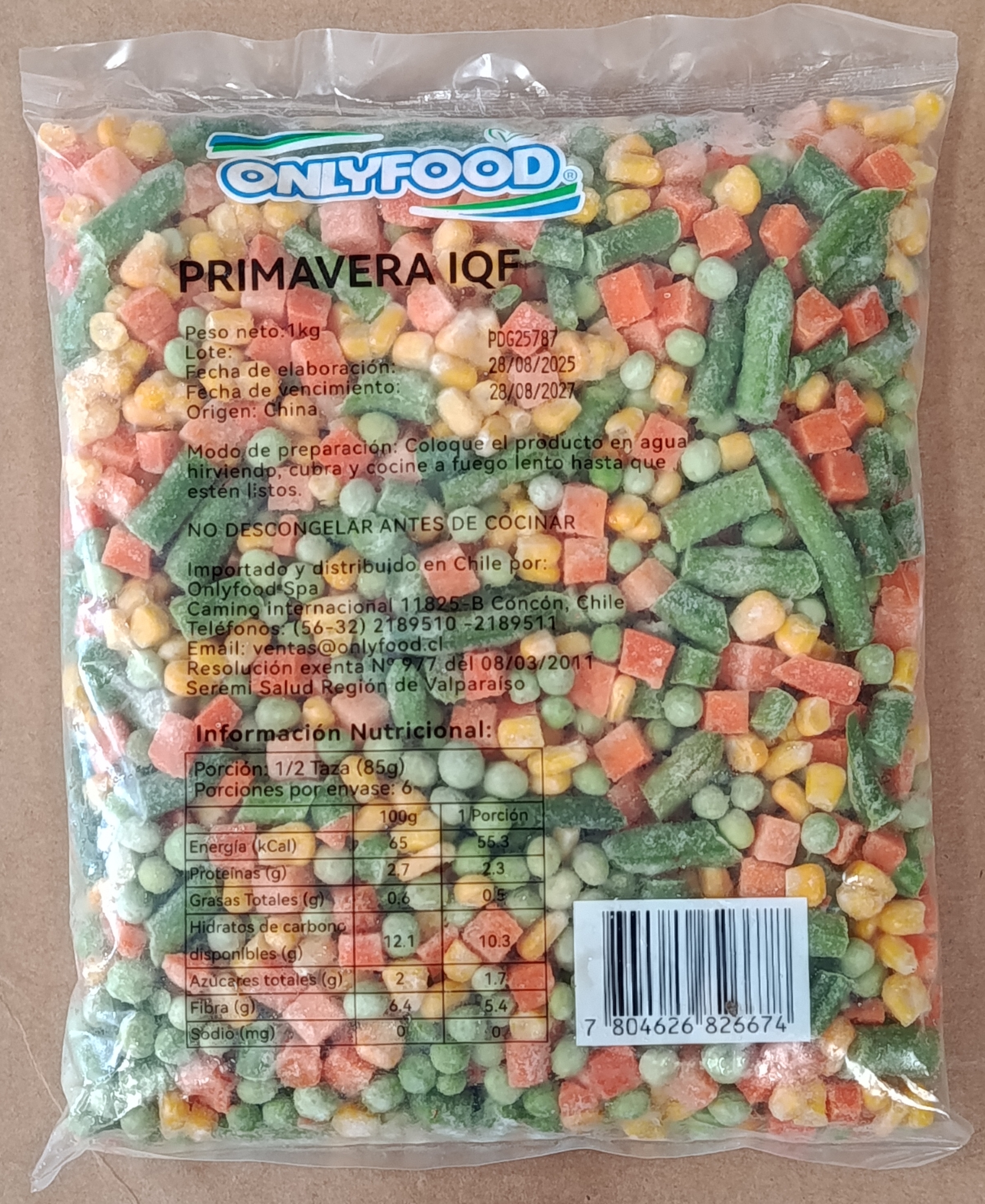 Hortaliza Primavera Onlyfood, 10x1k